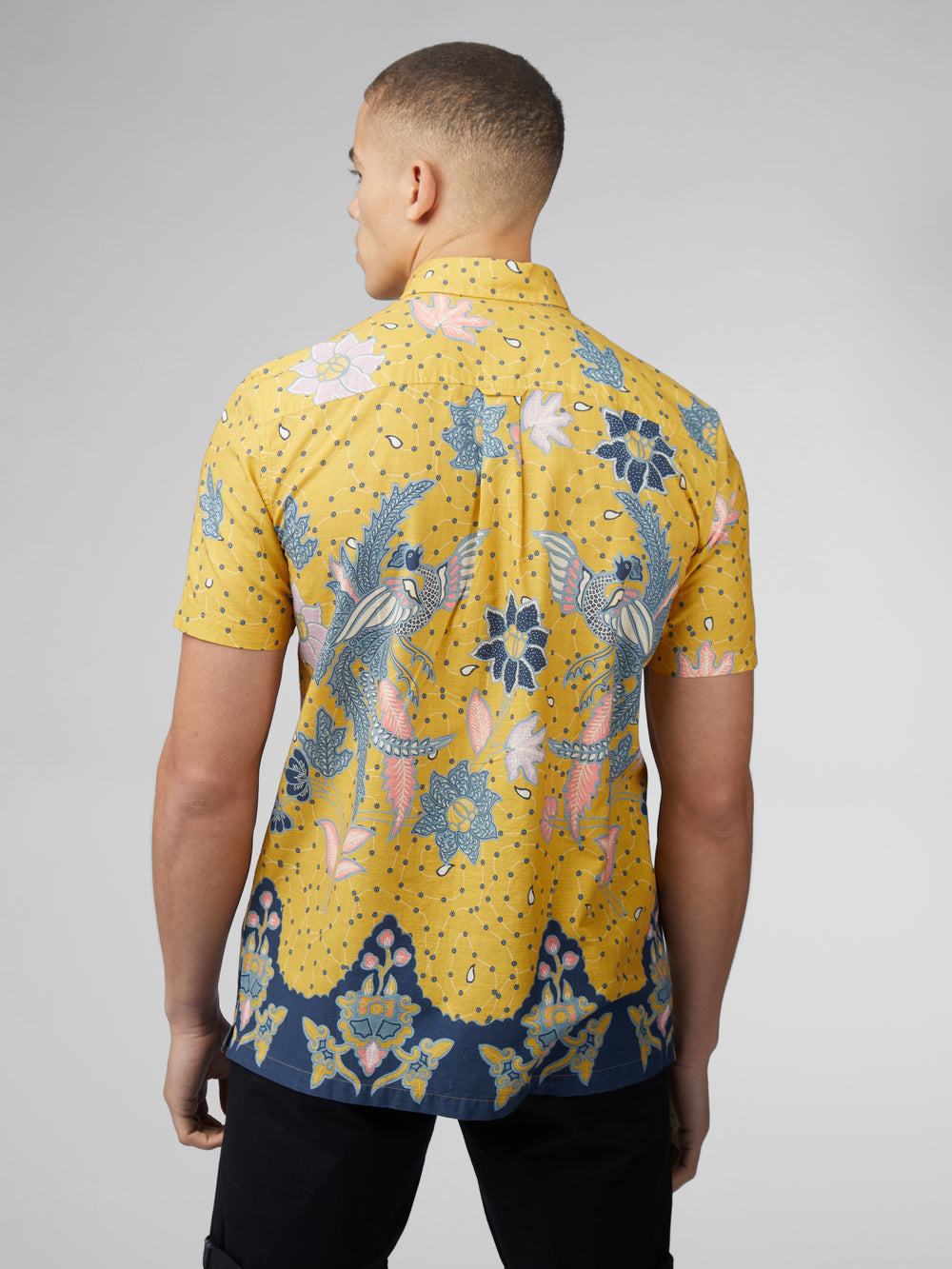 Camisas Ben Sherman Signature Abstract Botanical Print Amarillo | 970-MCFOUP