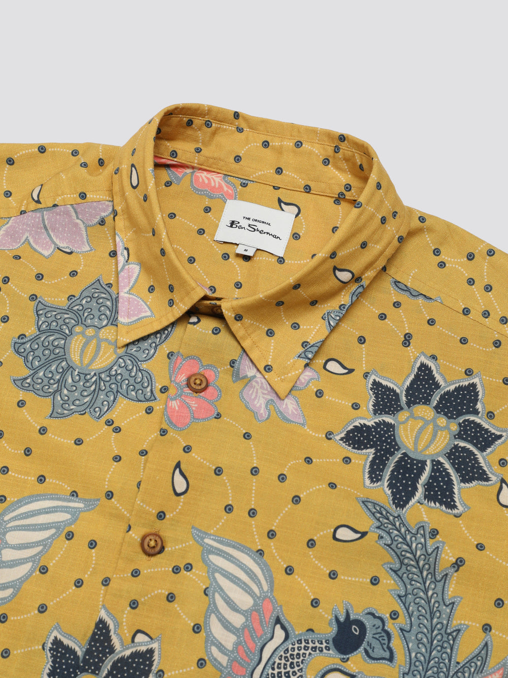 Camisas Ben Sherman Signature Abstract Botanical Print Amarillo | 970-MCFOUP