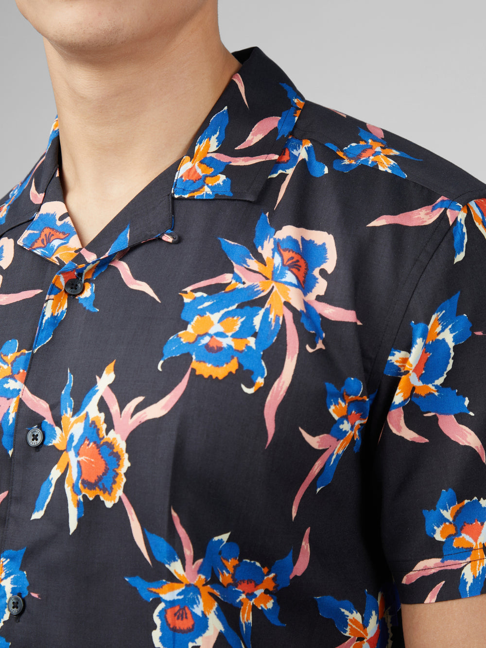 Camisas Ben Sherman Signature Botanical Print Negras | 095-YXCZMU