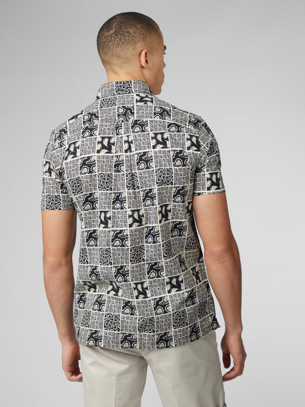 Camisas Ben Sherman Signature Checkerboard Paisley Print Negras | 684-LBVRGH