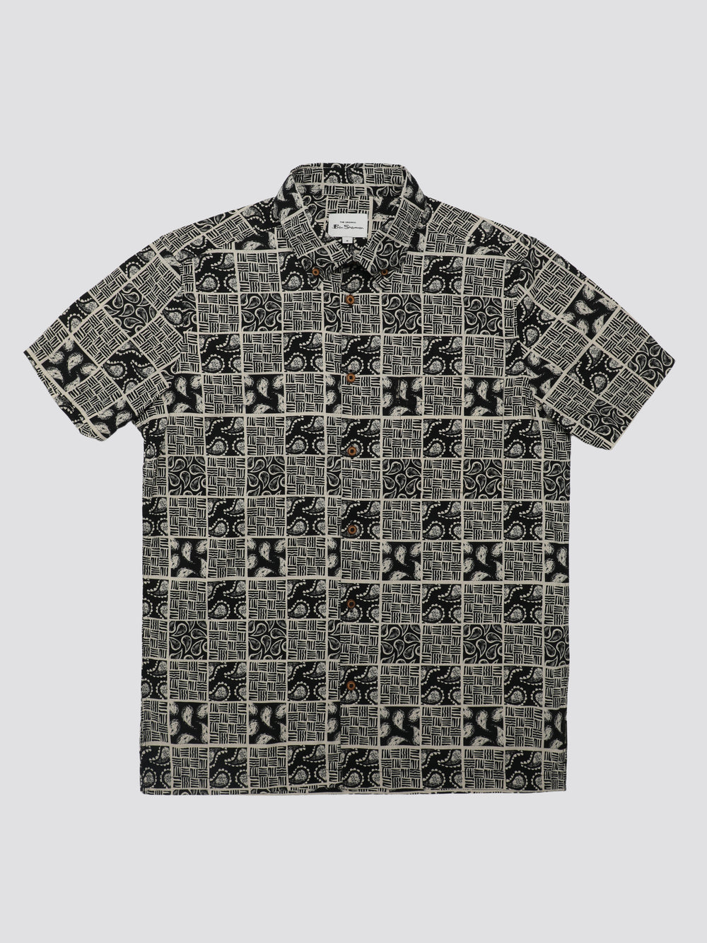 Camisas Ben Sherman Signature Checkerboard Paisley Print Negras | 684-LBVRGH