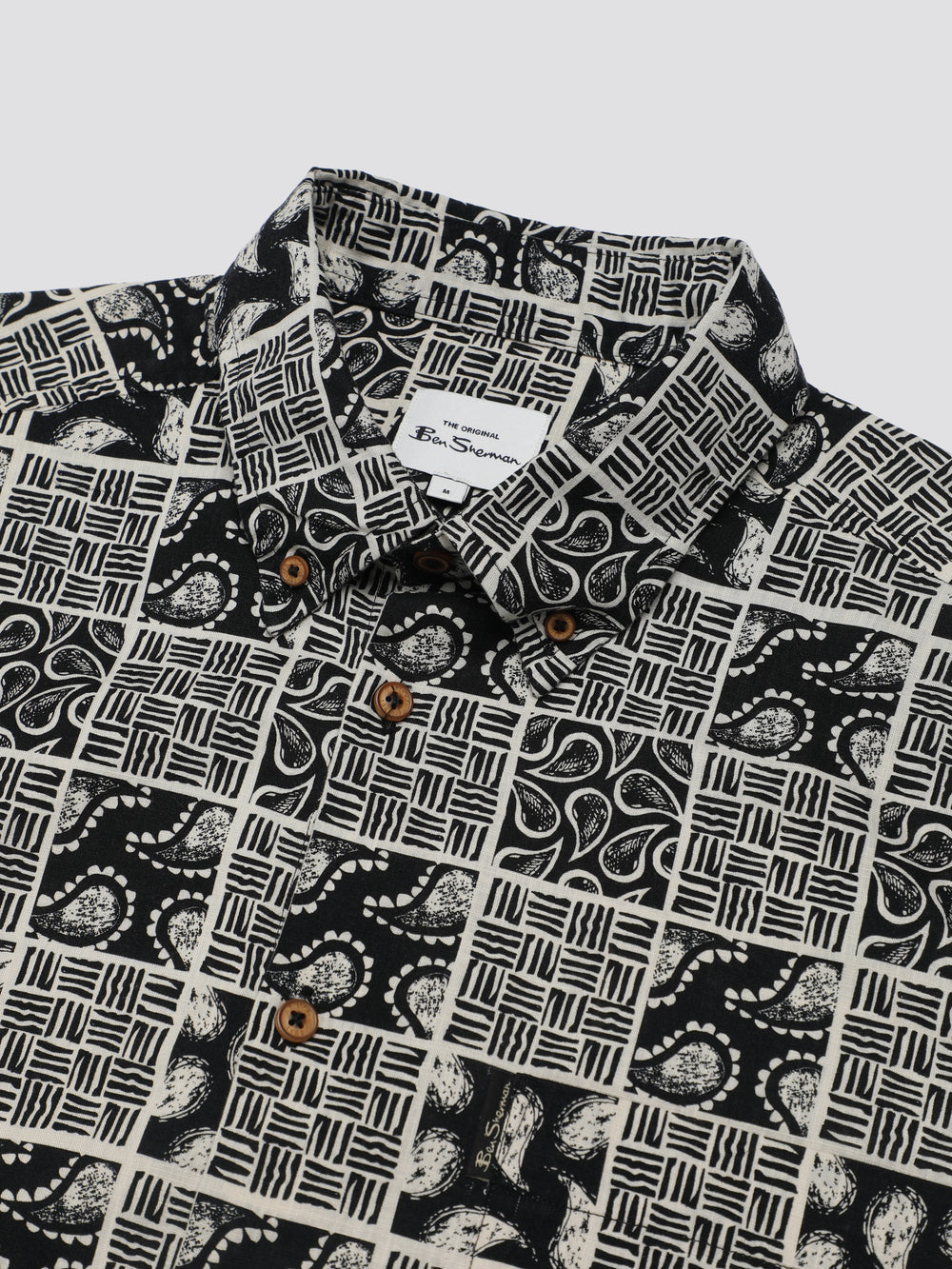 Camisas Ben Sherman Signature Checkerboard Paisley Print Negras | 684-LBVRGH