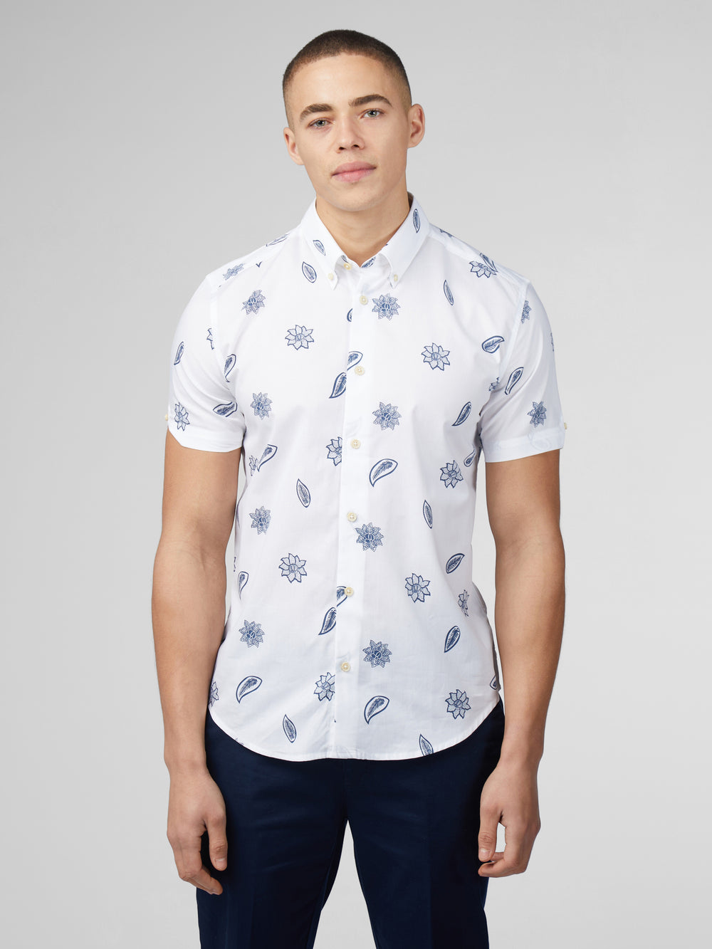 Camisas Ben Sherman Signature Floral Blancas | 659-KDBHOV