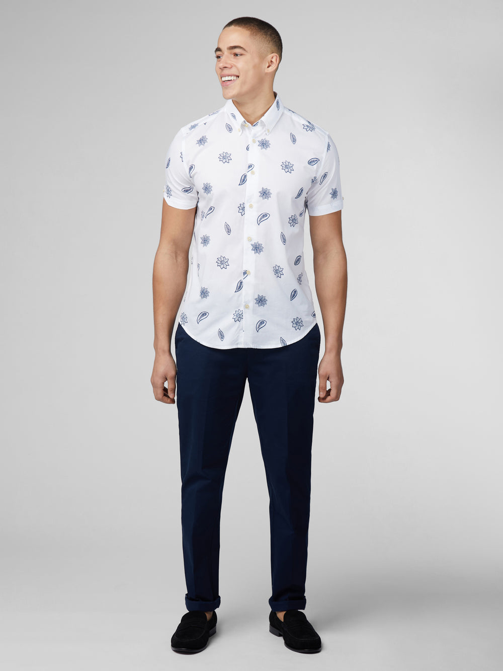 Camisas Ben Sherman Signature Floral Blancas | 659-KDBHOV