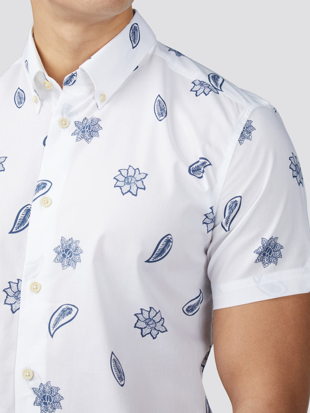 Camisas Ben Sherman Signature Floral Blancas | 659-KDBHOV