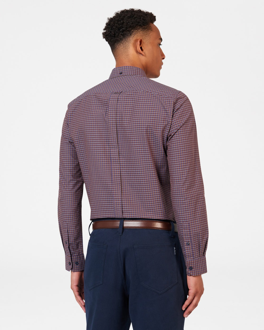 Camisas Ben Sherman Signature Gingham Long-Sleeve Moradas | 036-VPSDZW