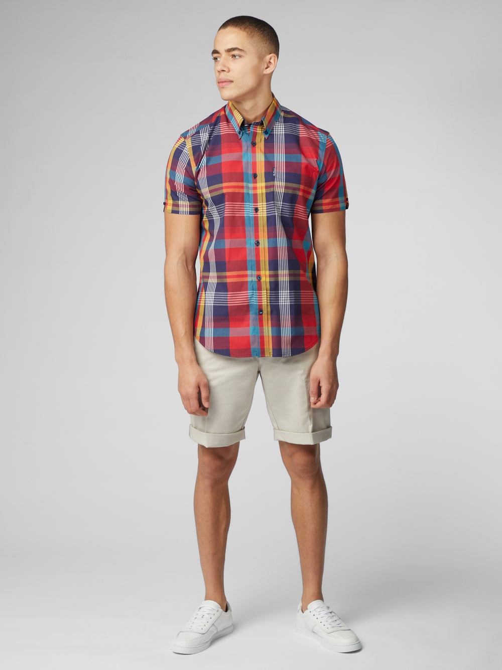 Camisas Ben Sherman Signature Large Madras Check Rojas | 936-JDONIE