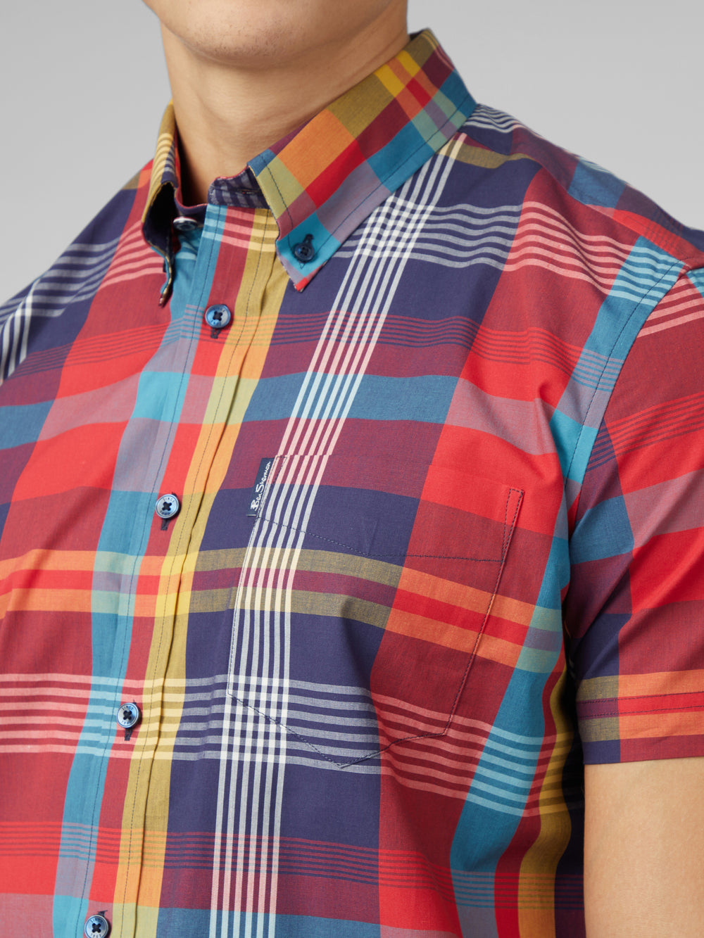 Camisas Ben Sherman Signature Large Madras Check Rojas | 936-JDONIE