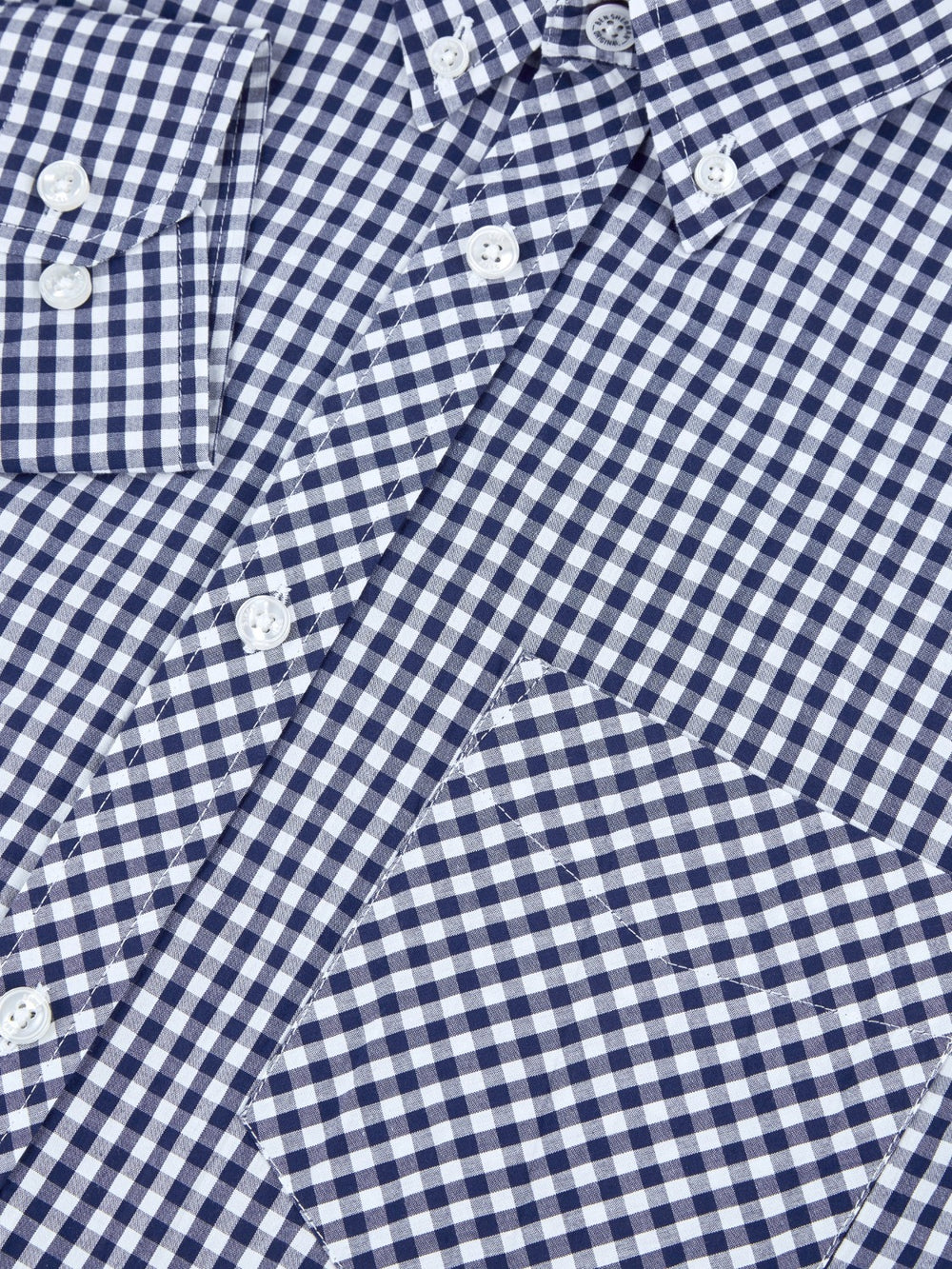 Camisas Ben Sherman Signature Long-Sleeve Gingham Azules Oscuro | 635-SWVBUG