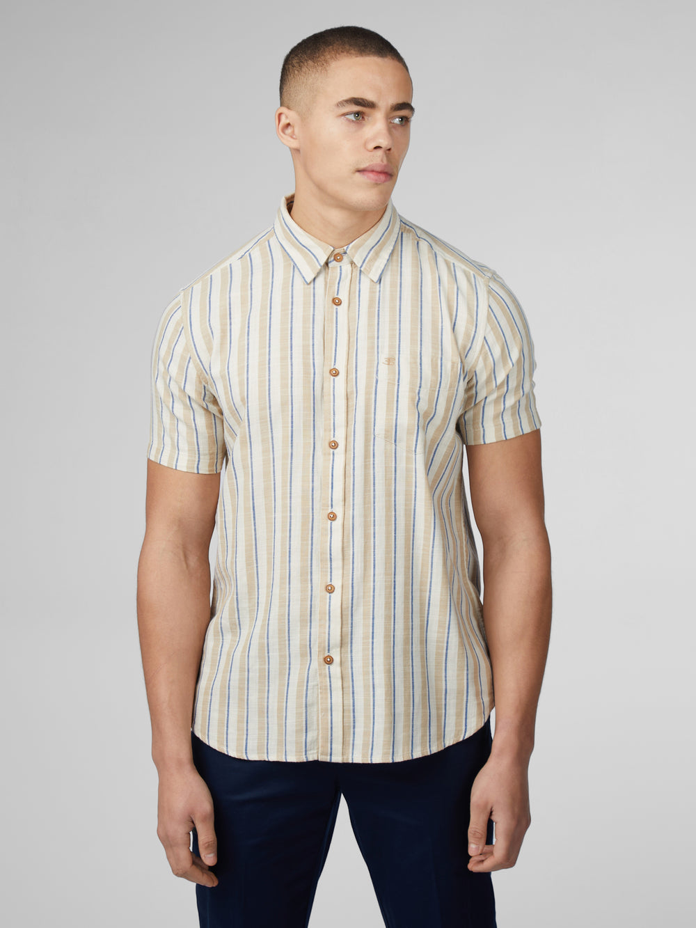 Camisas Ben Sherman Signature Mod Stripe Blancas | 621-MSUXOF