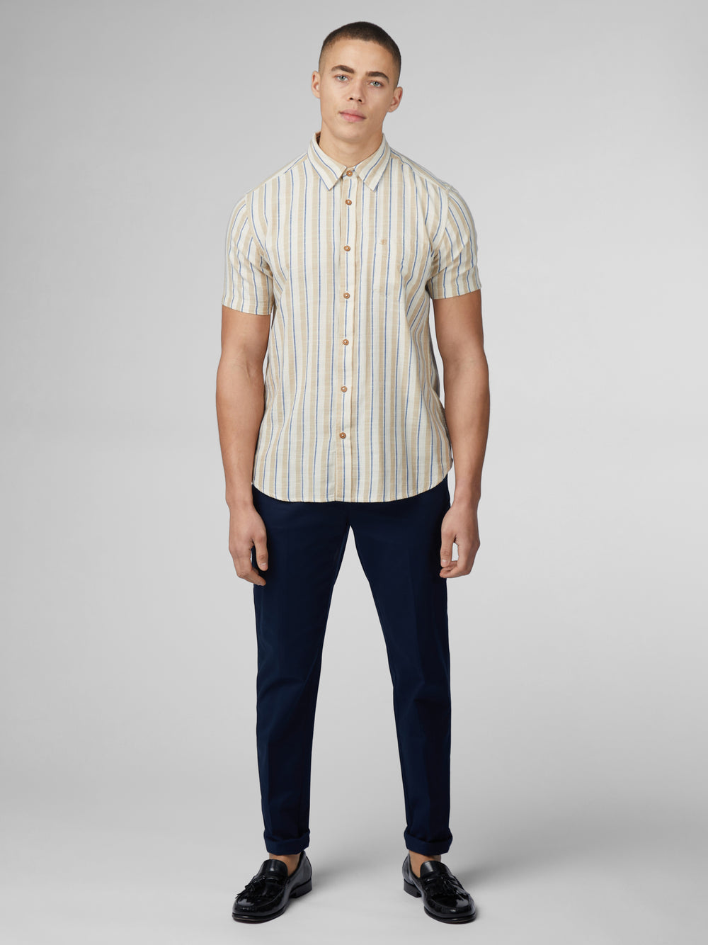 Camisas Ben Sherman Signature Mod Stripe Blancas | 621-MSUXOF