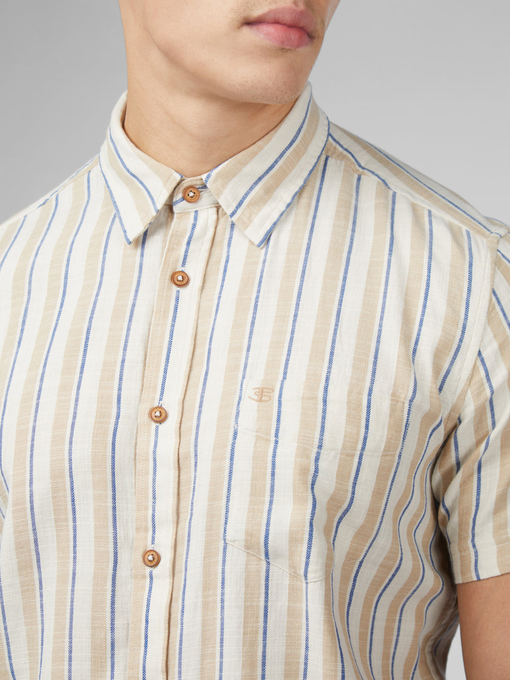 Camisas Ben Sherman Signature Mod Stripe Blancas | 621-MSUXOF