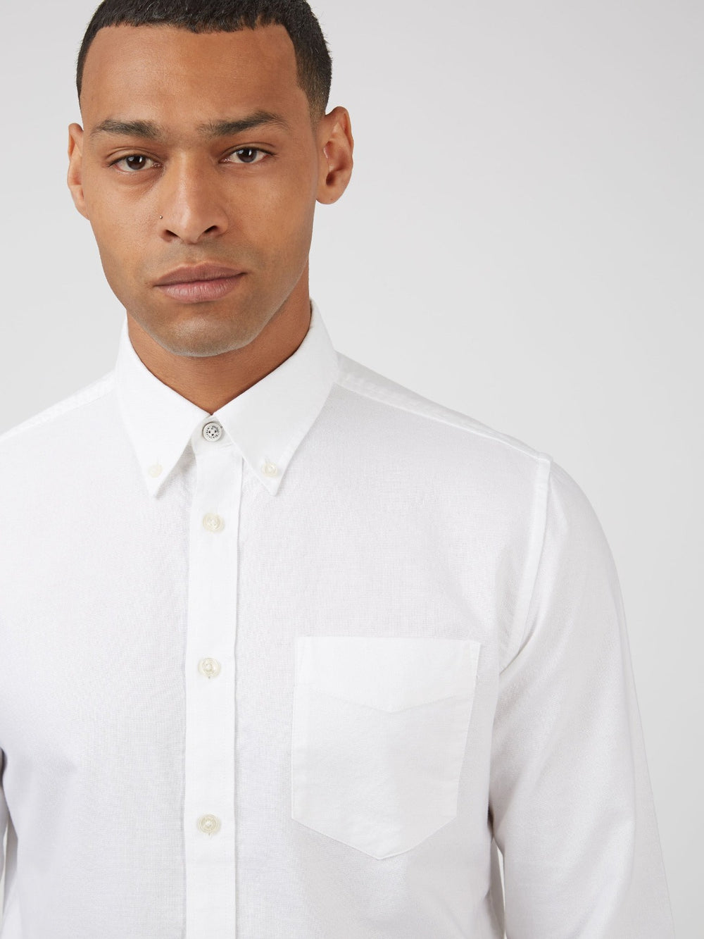 Camisas Ben Sherman Signature Organic Long-Sleeve Oxford Blancas | 027-WGRXMC