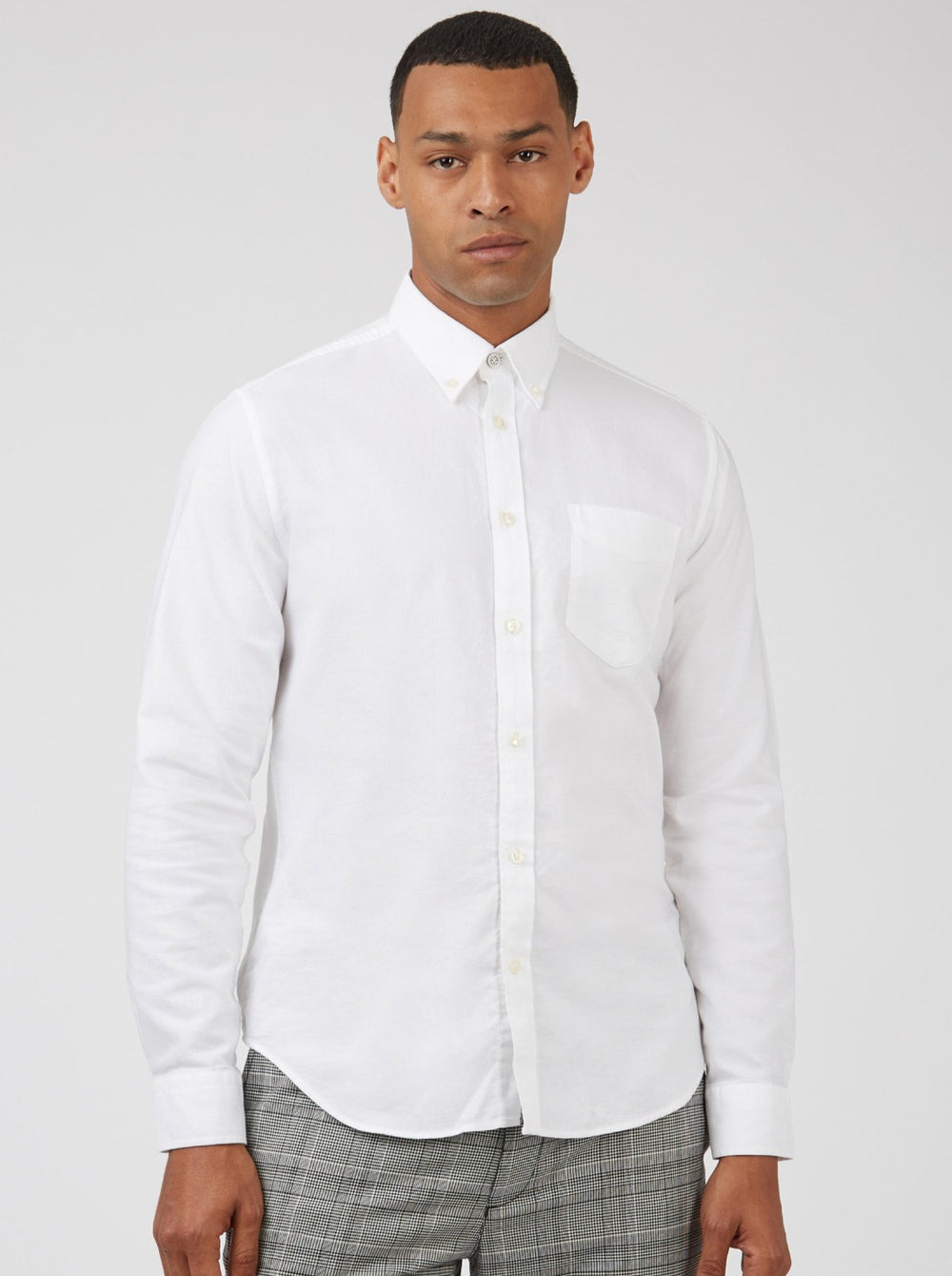 Camisas Ben Sherman Signature Organic Long-Sleeve Oxford Blancas | 027-WGRXMC