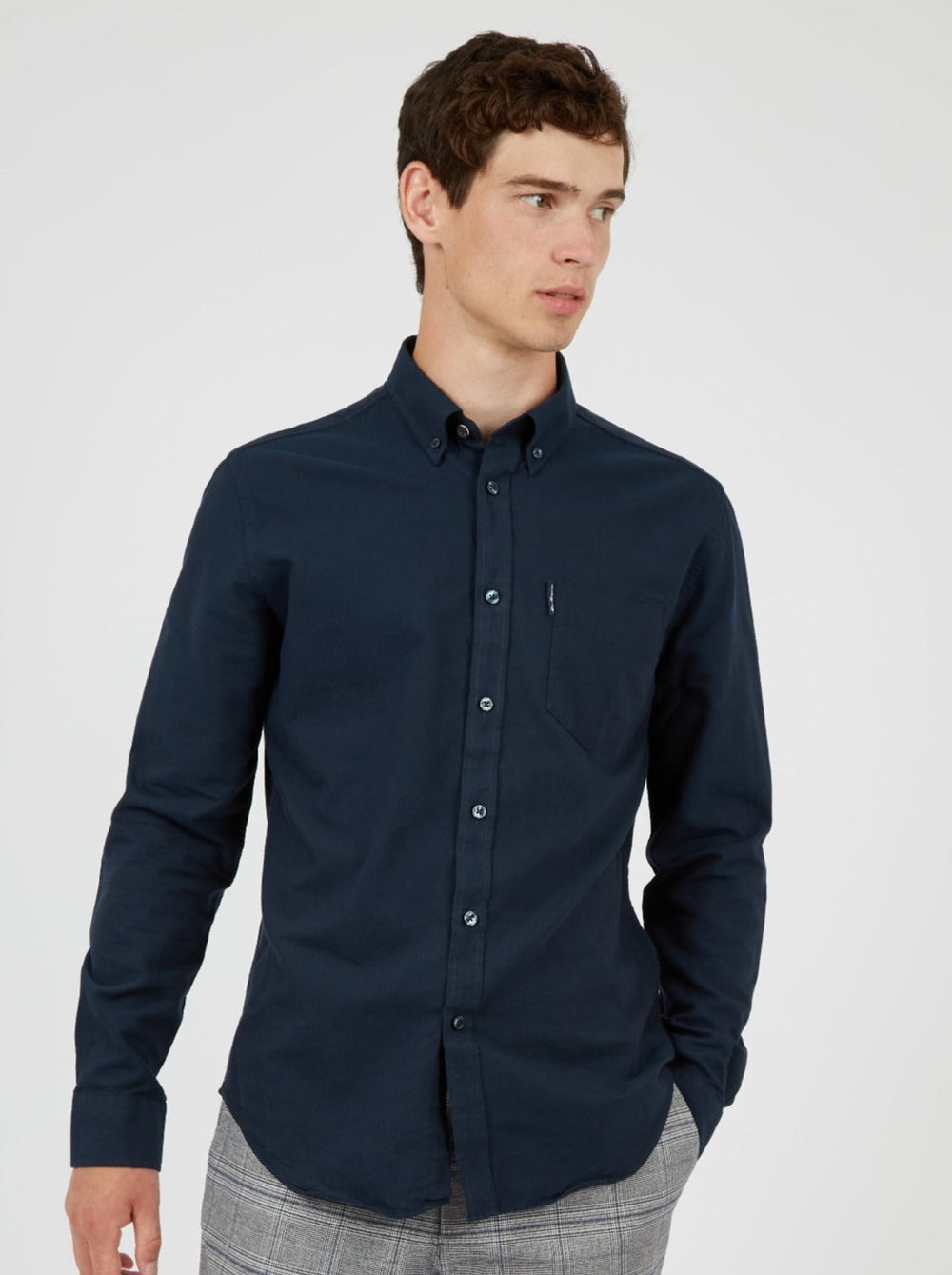 Camisas Ben Sherman Signature Organic Oxford Azul Marino | 042-EWRLNQ