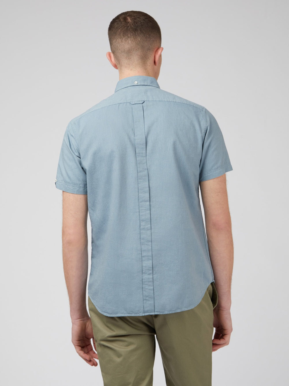 Camisas Ben Sherman Signature Organic Short-Sleeve Oxford Shadow Azules Gris | 047-WTOSFC