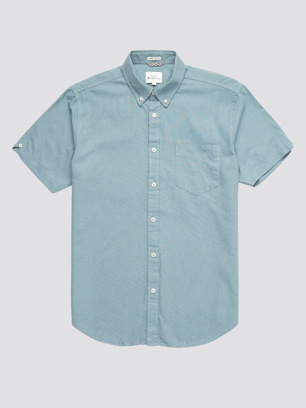 Camisas Ben Sherman Signature Organic Short-Sleeve Oxford Shadow Azules Gris | 047-WTOSFC