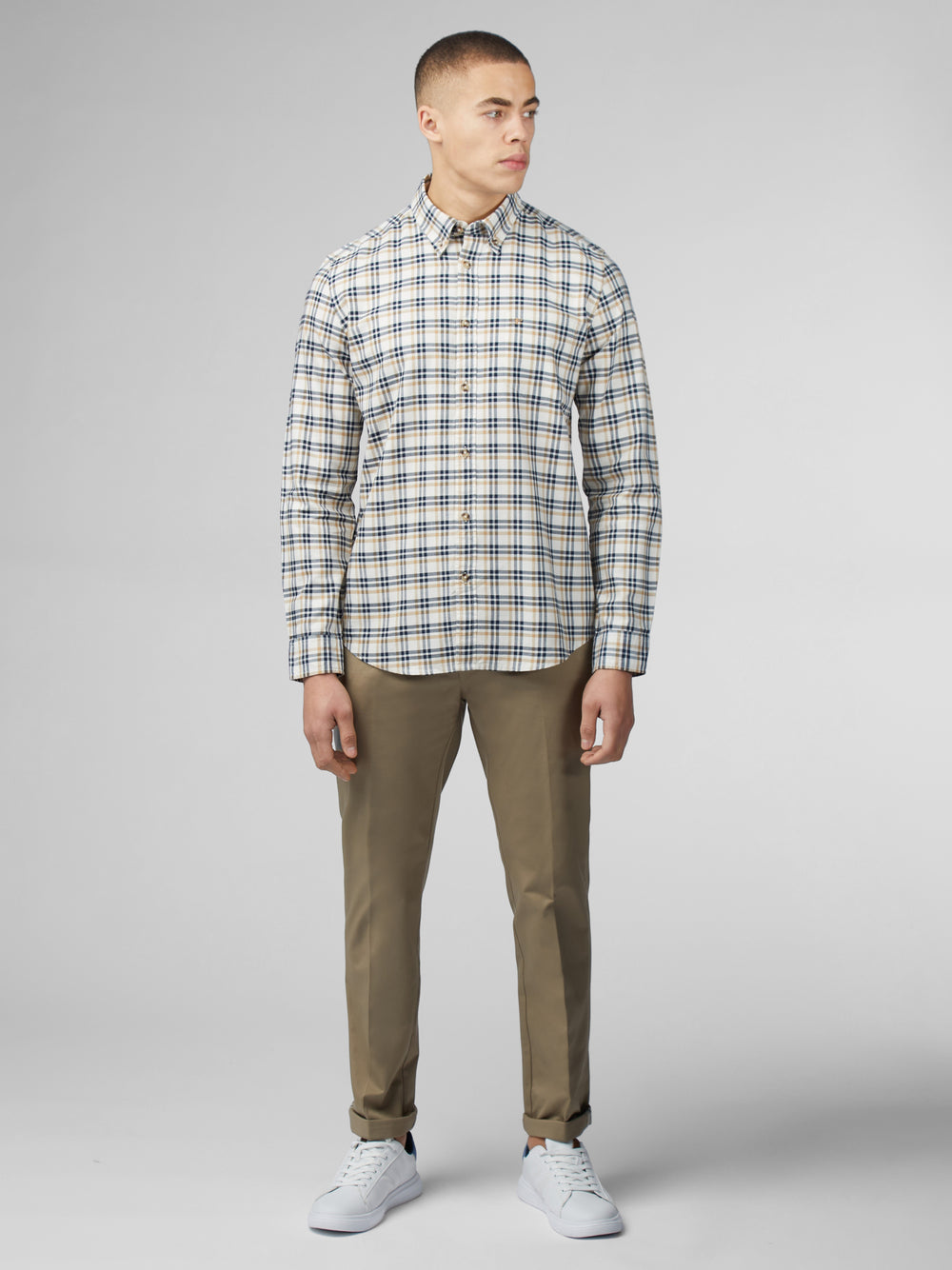 Camisas Ben Sherman Signature Oxford Check Blancas | 530-SOHRYU