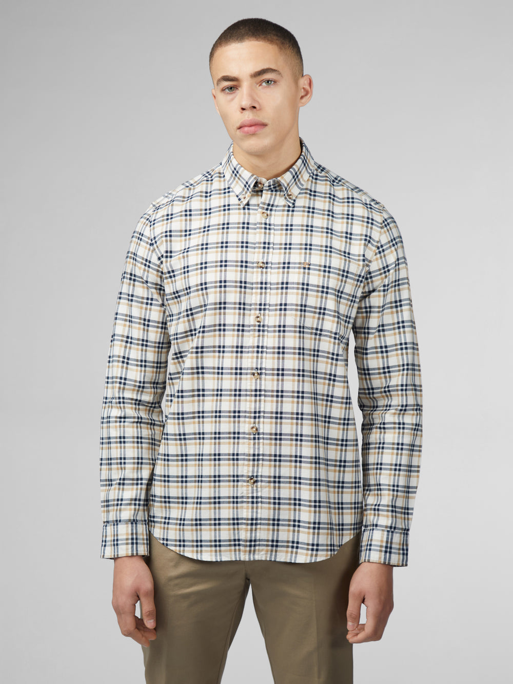 Camisas Ben Sherman Signature Oxford Check Blancas | 530-SOHRYU