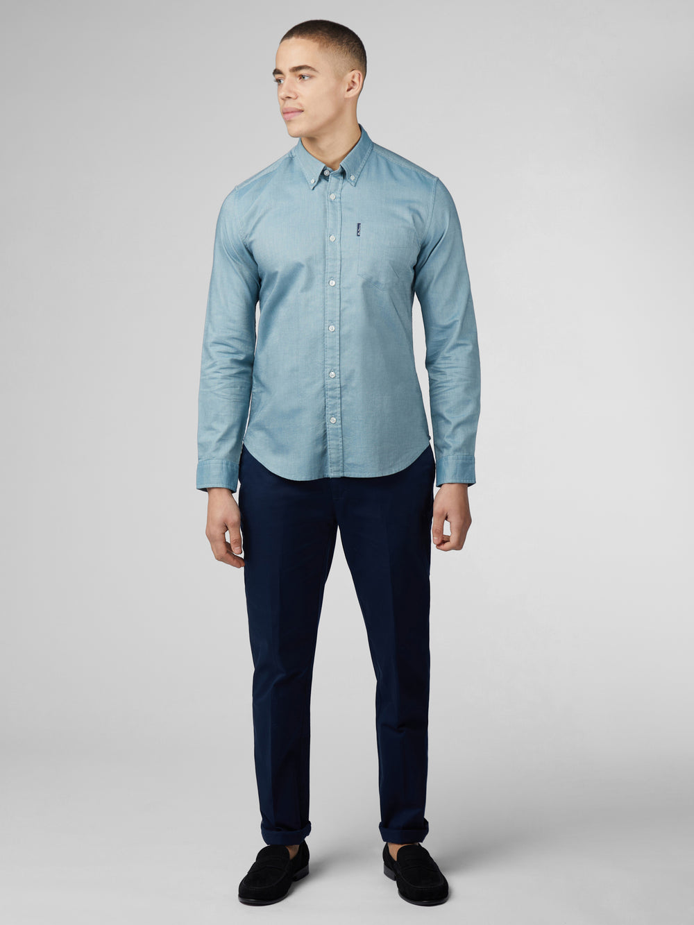 Camisas Ben Sherman Signature Oxford Turquesa | 648-GJMRAP