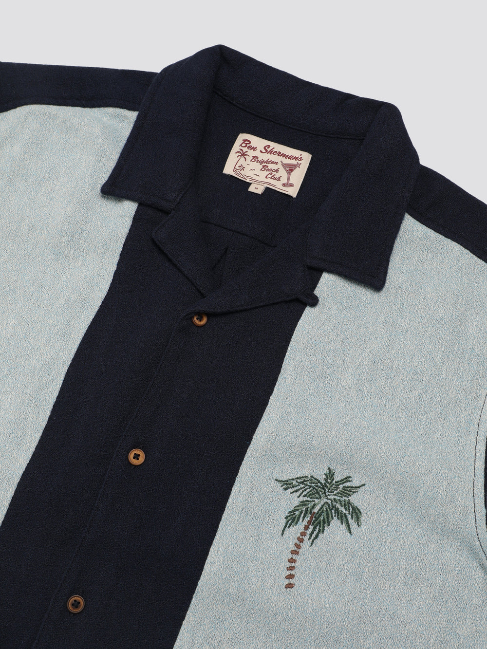 Camisas Ben Sherman Signature Recycled Boucle Resort Azul Marino | 748-VWTDCN