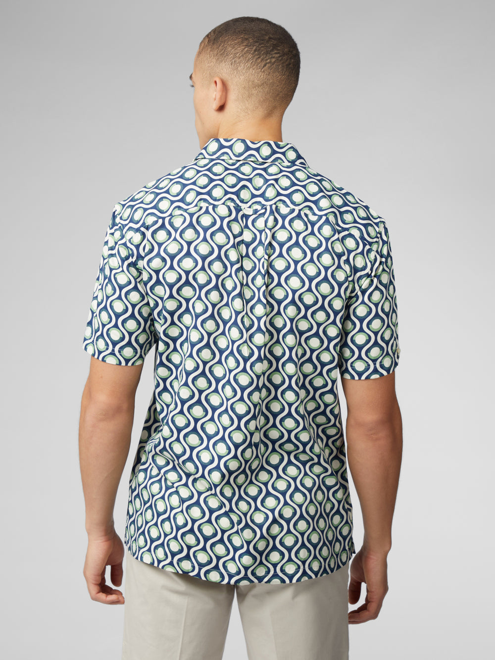 Camisas Ben Sherman Signature Retro Geo Verde | 083-DMOBAW