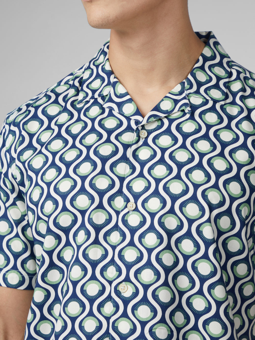 Camisas Ben Sherman Signature Retro Geo Verde | 083-DMOBAW