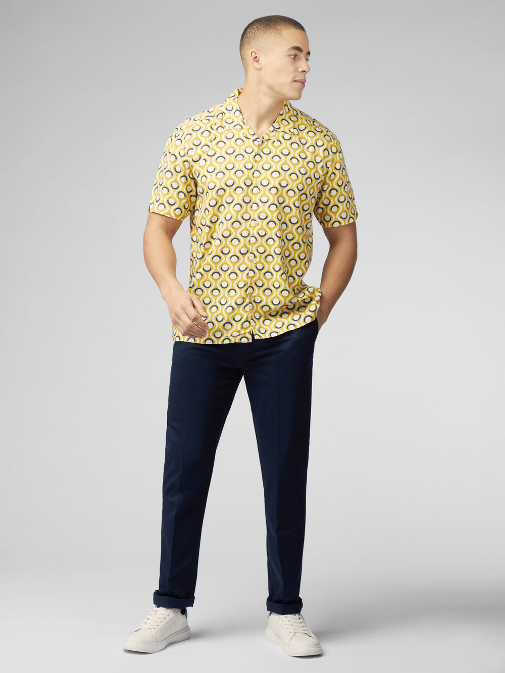 Camisas Ben Sherman Signature Retro Geo Amarillo | 285-HLNKJP