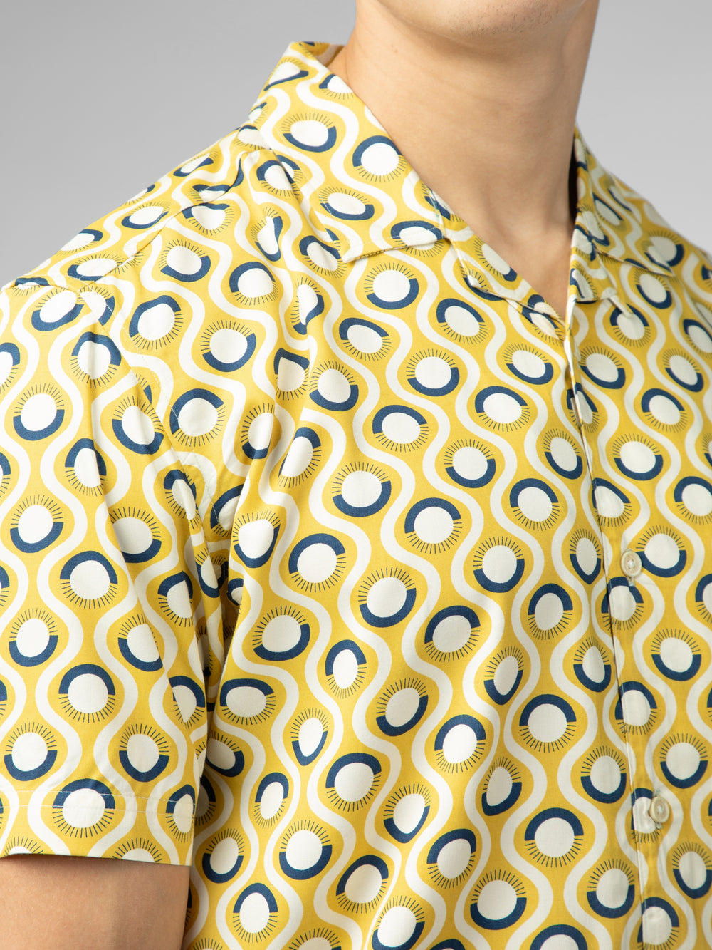 Camisas Ben Sherman Signature Retro Geo Amarillo | 285-HLNKJP