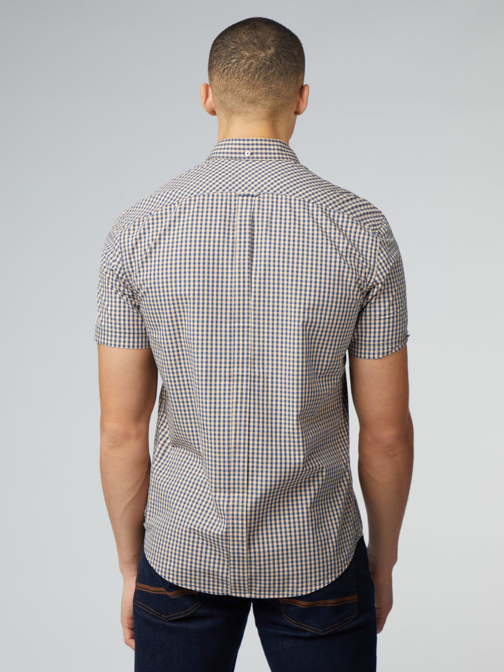 Camisas Ben Sherman Signature Short Sleeve Gingham Cobra Naranjas | 638-CNDYMQ