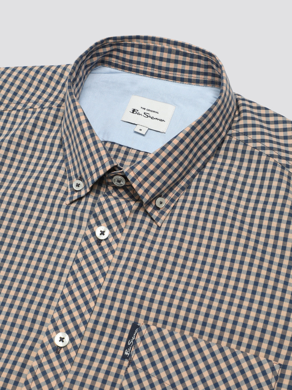 Camisas Ben Sherman Signature Short Sleeve Gingham Cobra Naranjas | 638-CNDYMQ