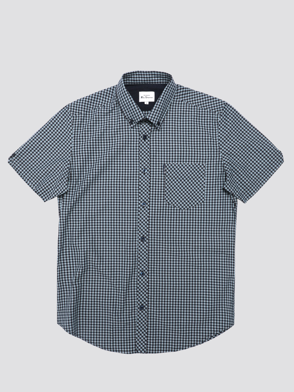 Camisas Ben Sherman Signature Short Sleeve Gingham Azules | 784-HWFMDA