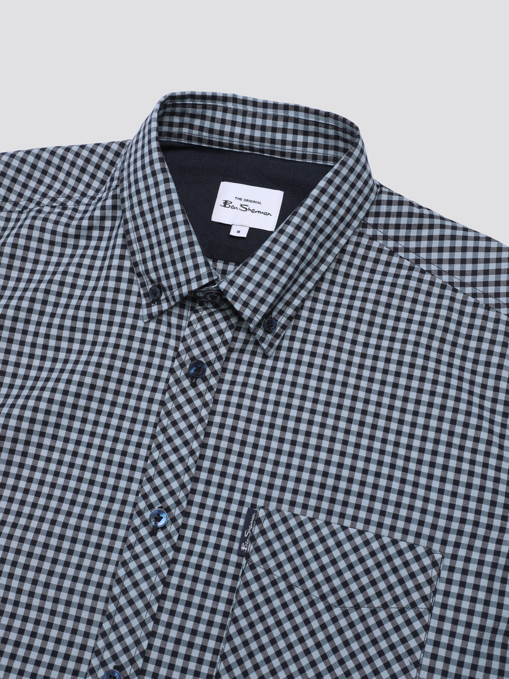 Camisas Ben Sherman Signature Short Sleeve Gingham Azules | 784-HWFMDA