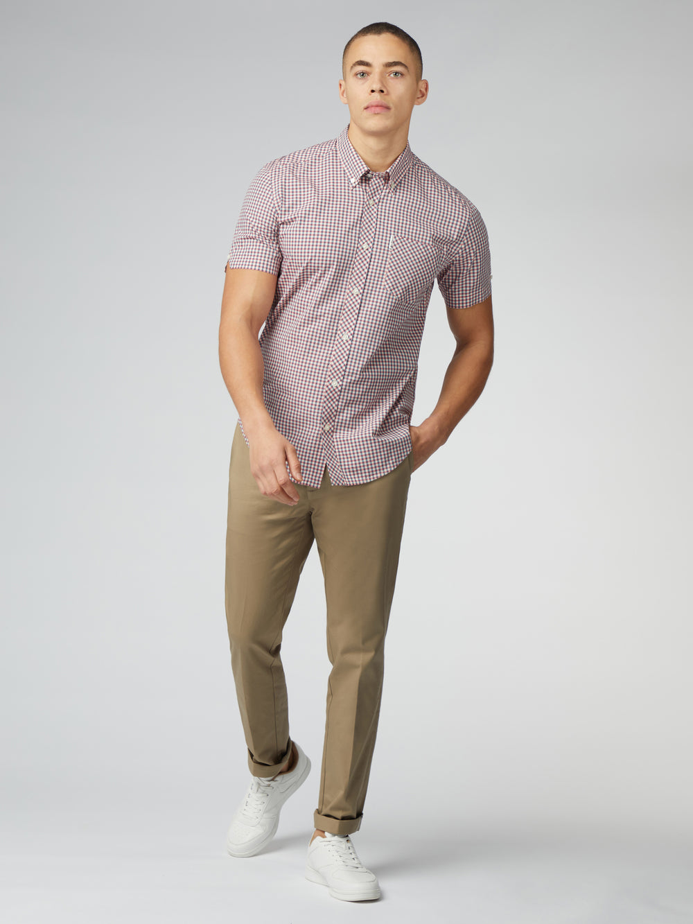 Camisas Ben Sherman Signature Short Sleeve Gingham Rojas Blancas | 897-DKQVNB