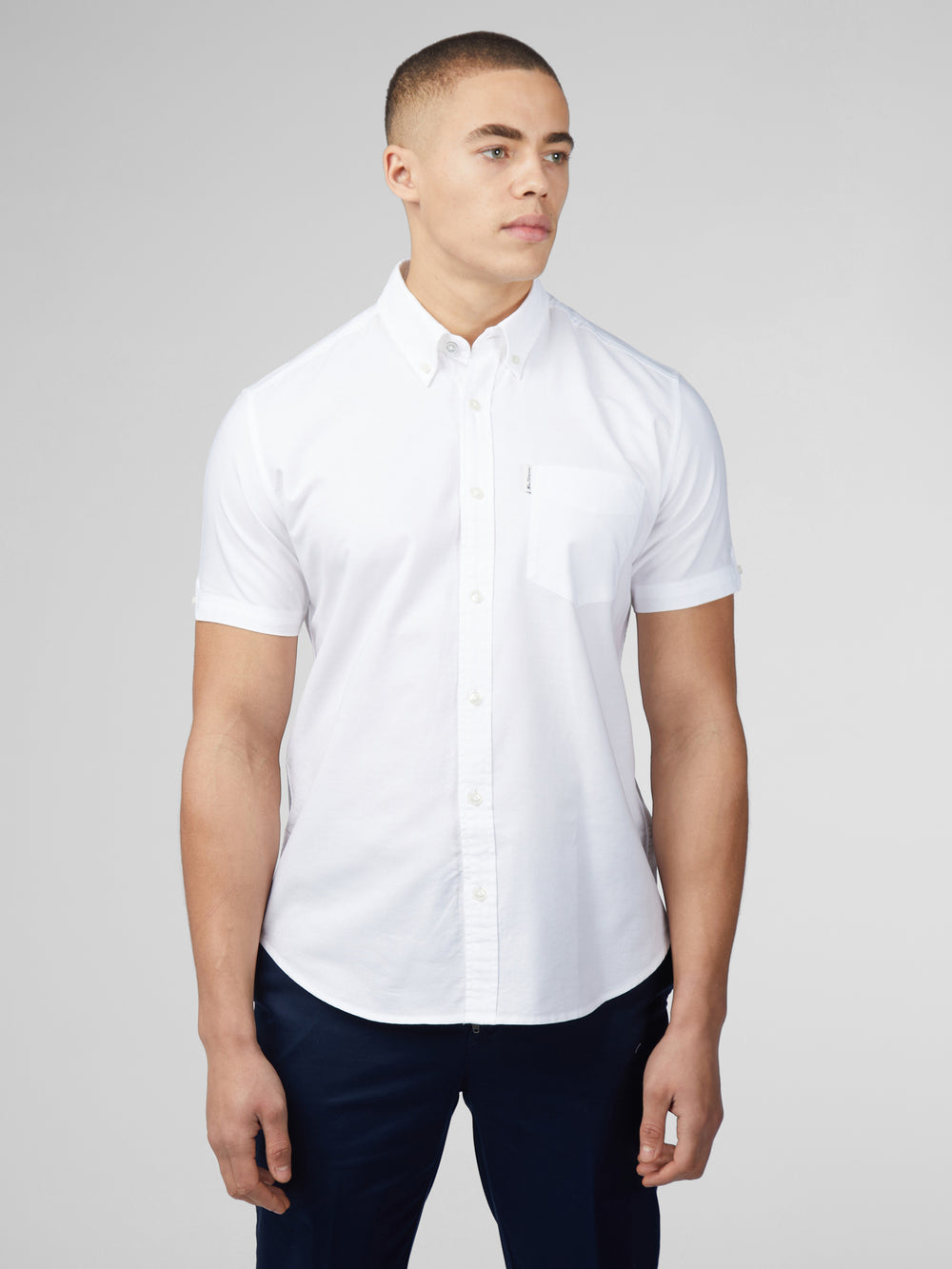 Camisas Ben Sherman Signature Short Sleeve Oxford Blancas | 738-THOFJB