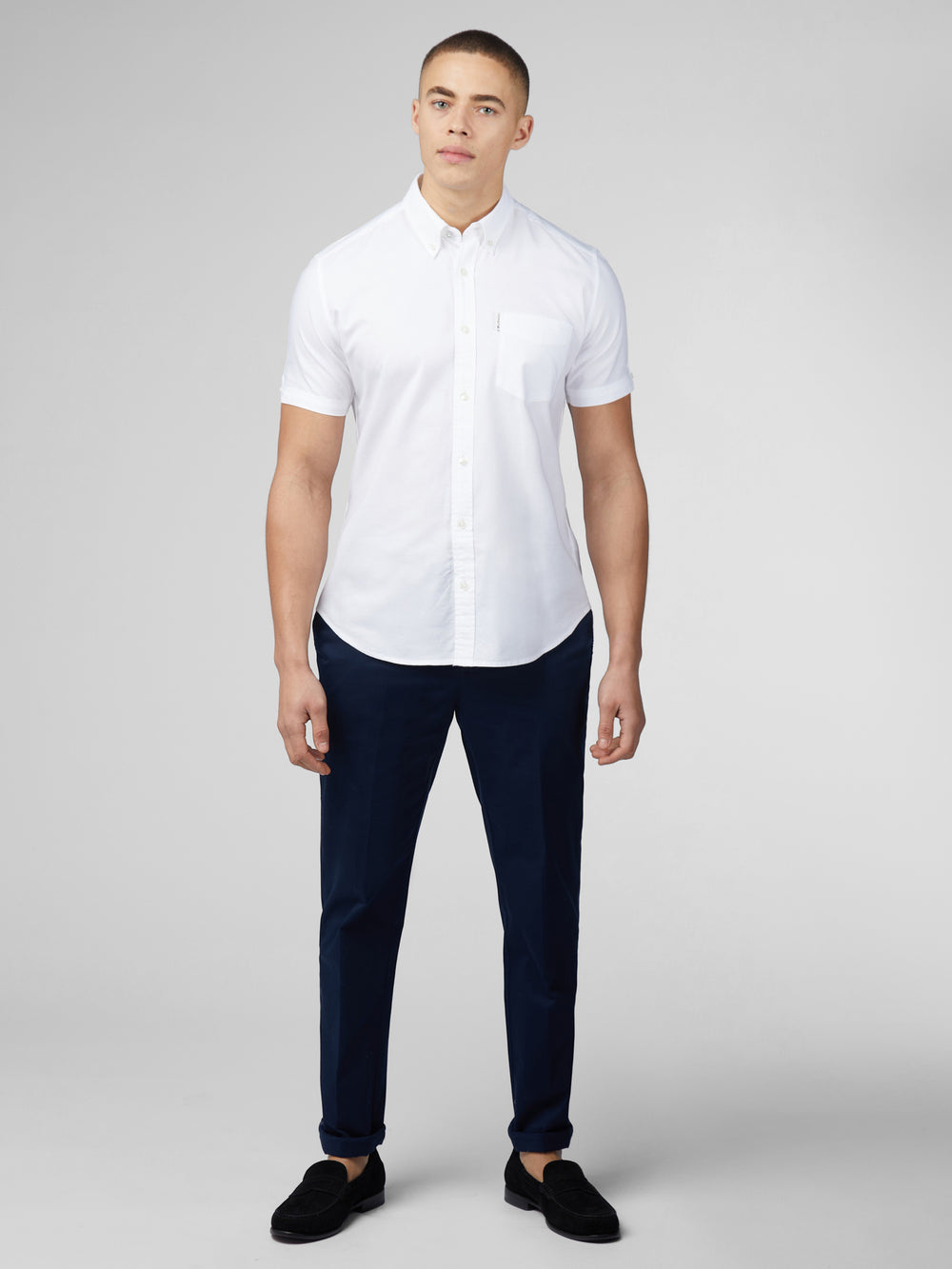 Camisas Ben Sherman Signature Short Sleeve Oxford Blancas | 738-THOFJB