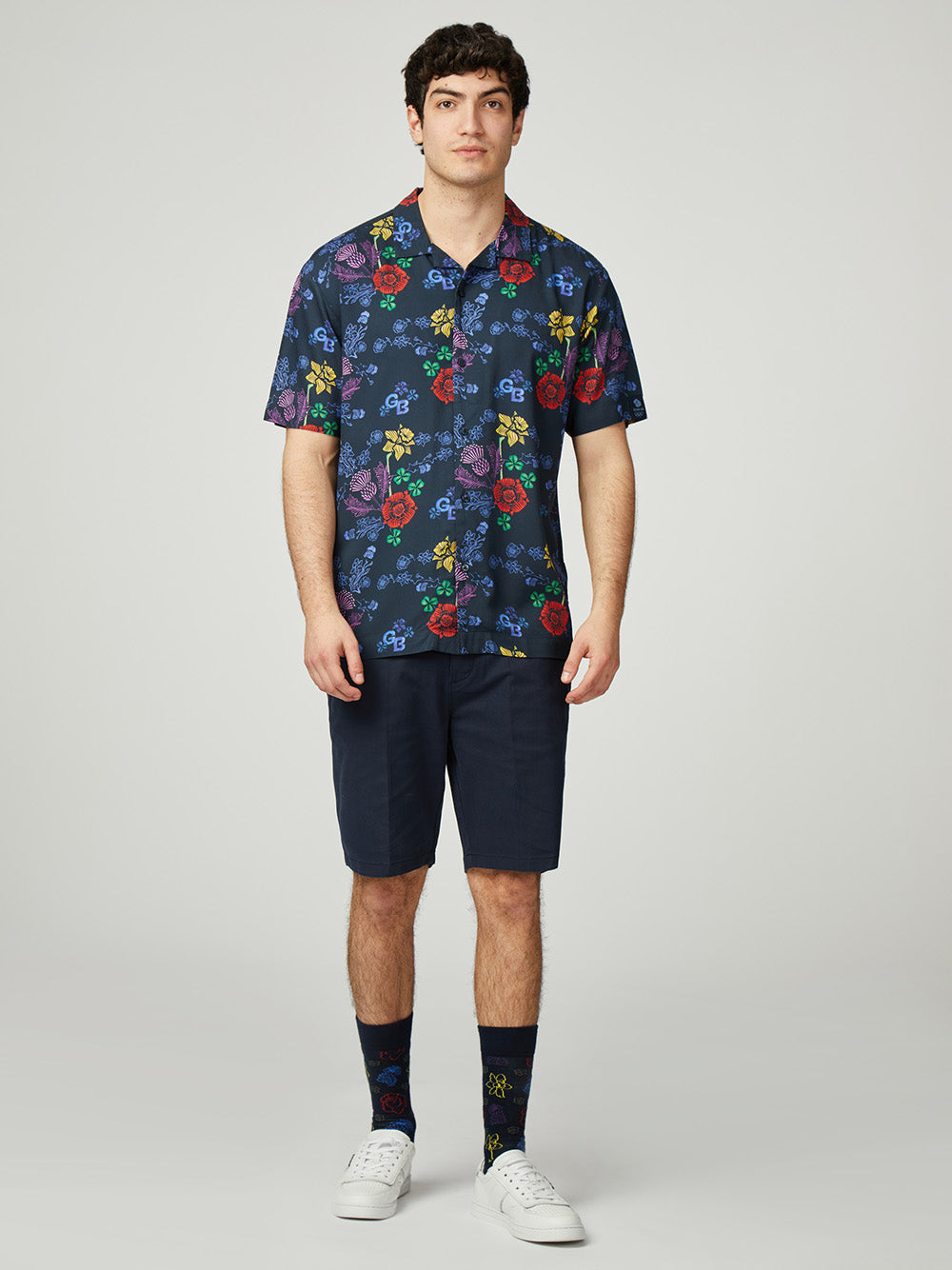 Camisas Ben Sherman Team GB Floral Azul Marino | 162-XOUNFL