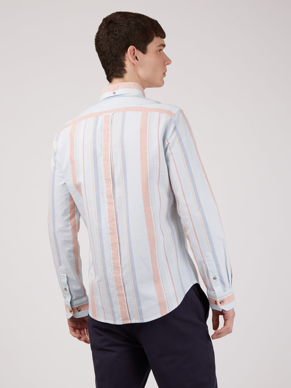 Camisas Ben Sherman The Oxford Ivy Stripe Long-Sleeve Azules | 123-KICULV