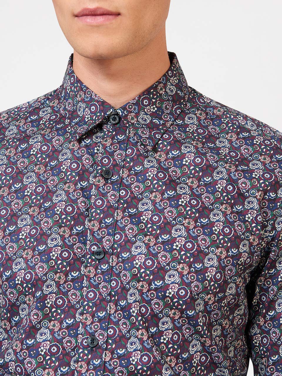 Camisas Ben Sherman Winter Floral Moradas | 538-NVWSHC