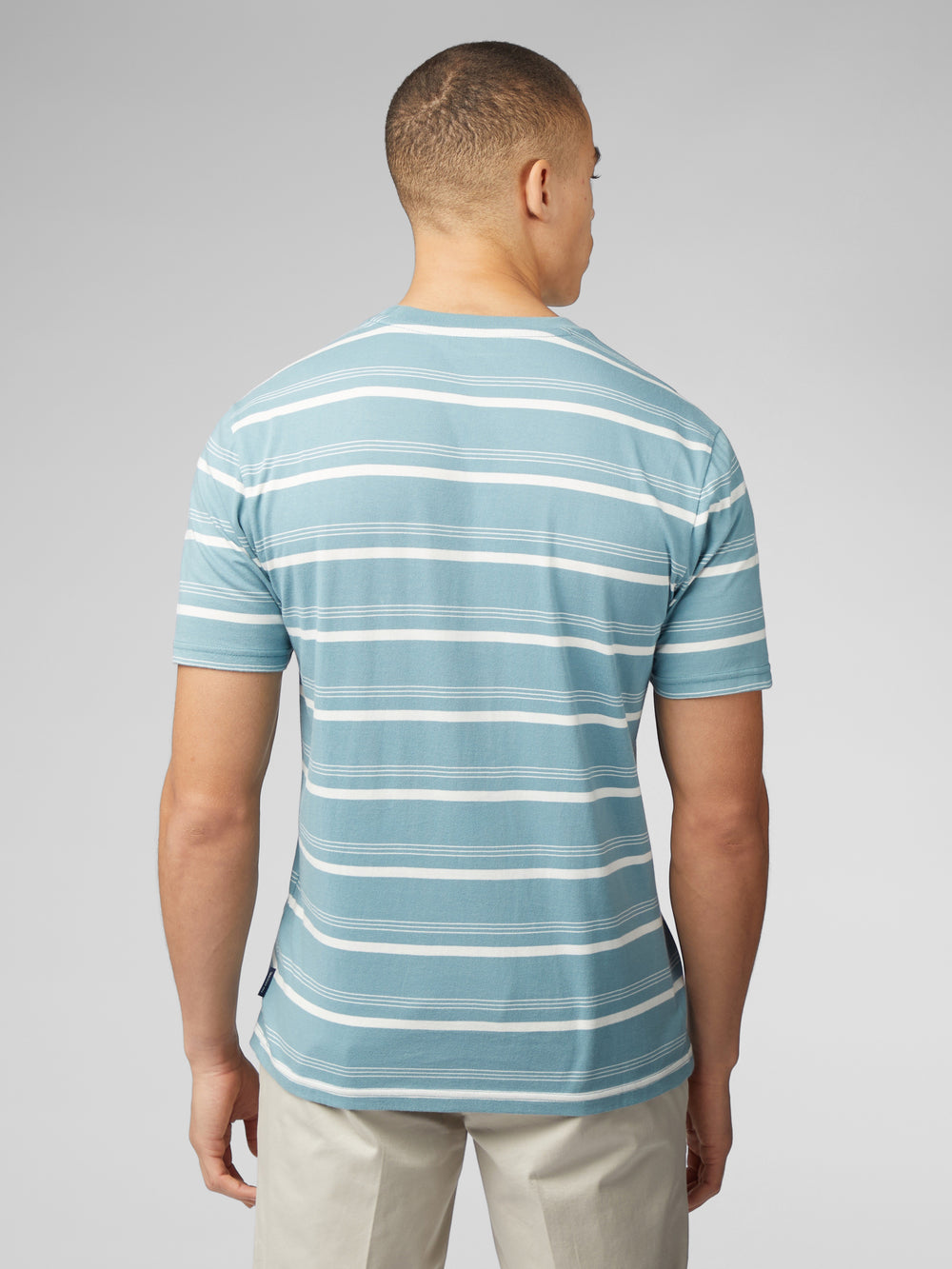 Camiseta Ben Sherman Fine Stripe Azules | 629-WTOBMD