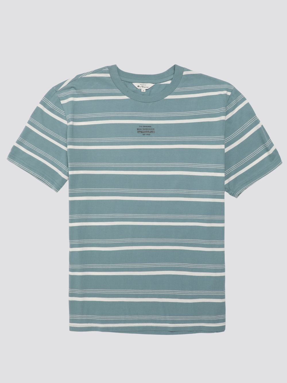 Camiseta Ben Sherman Fine Stripe Azules | 629-WTOBMD