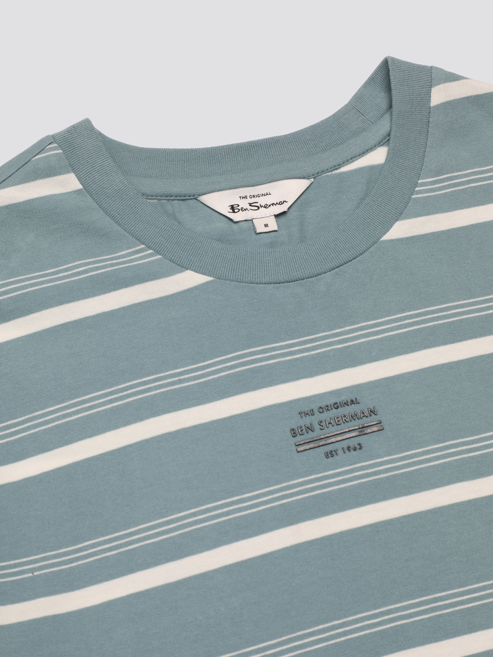 Camiseta Ben Sherman Fine Stripe Azules | 629-WTOBMD