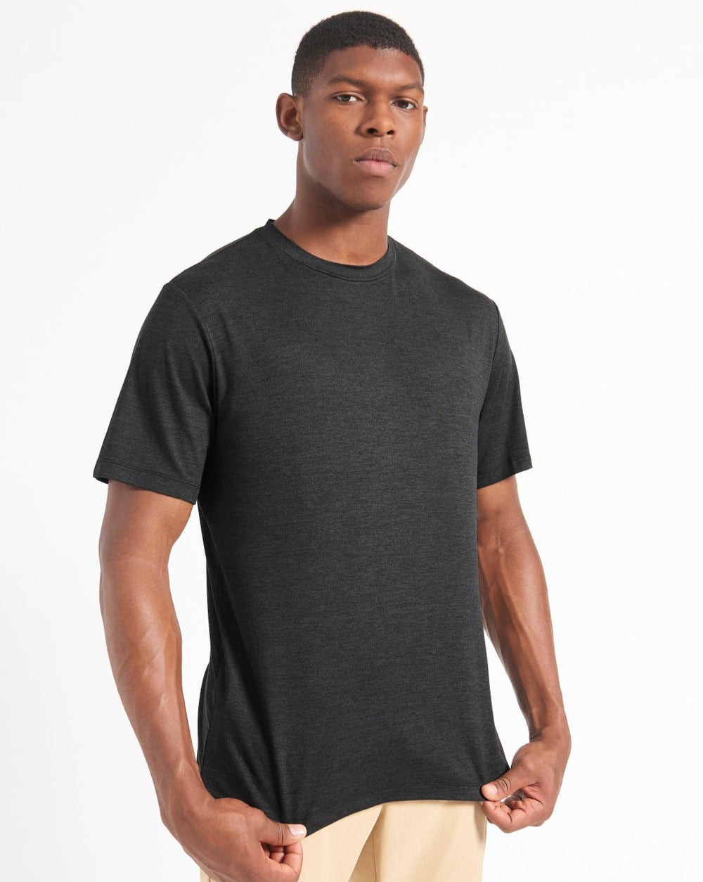 Camiseta Ben Sherman Performance Stretch Marl Negras | 350-ZIHGFQ