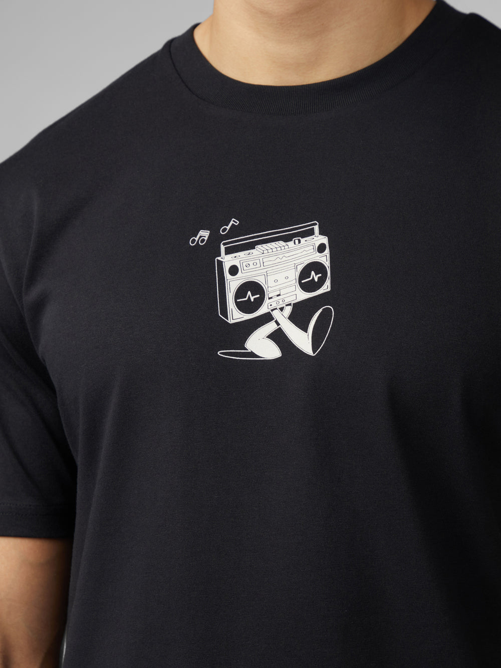 Camiseta Ben Sherman Signature Boom Box Back Graphic Negras | 570-ZKXYJG