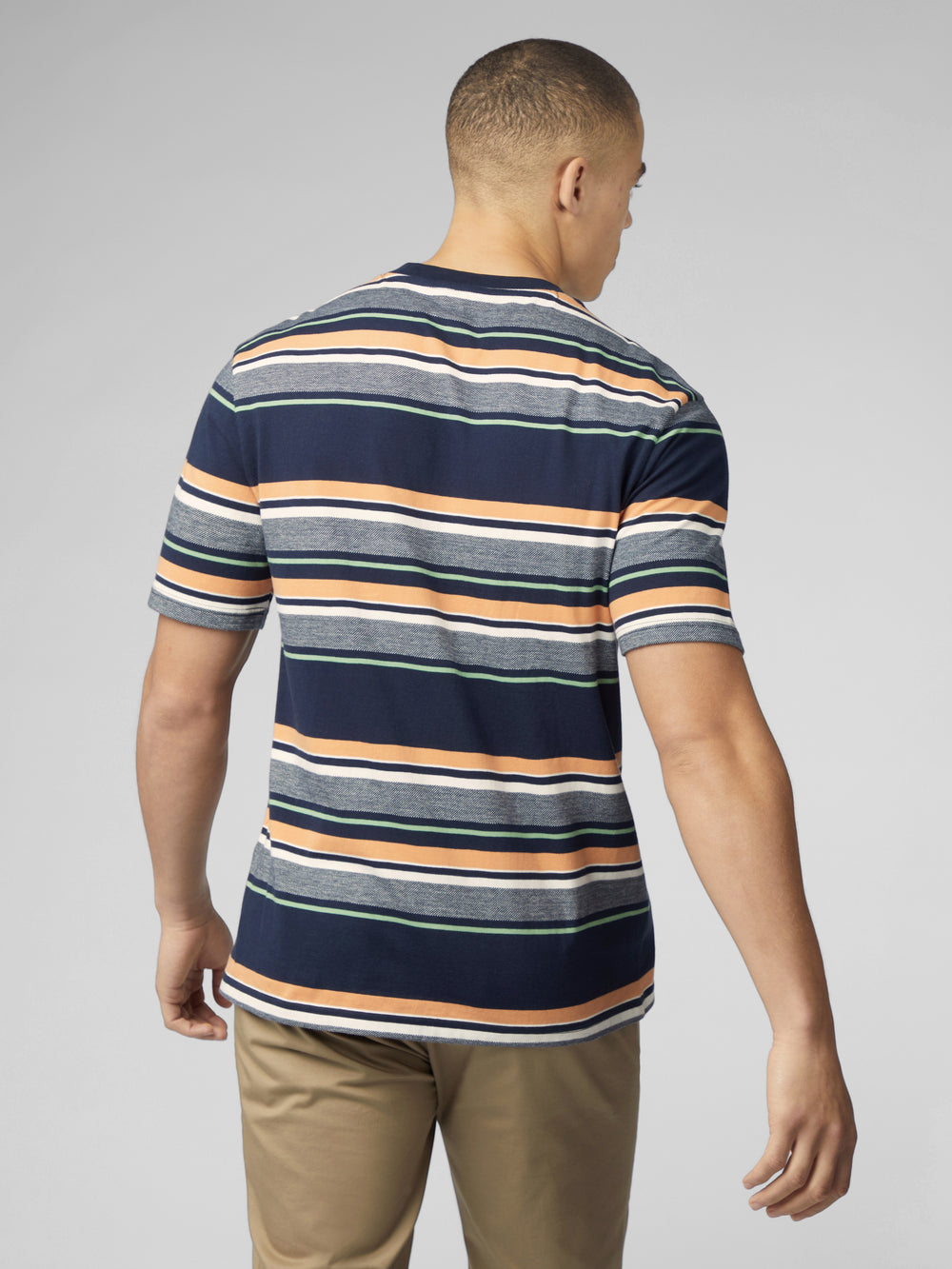 Camiseta Ben Sherman Signature Engineered Stripe Azul Marino | 520-JZEPOU