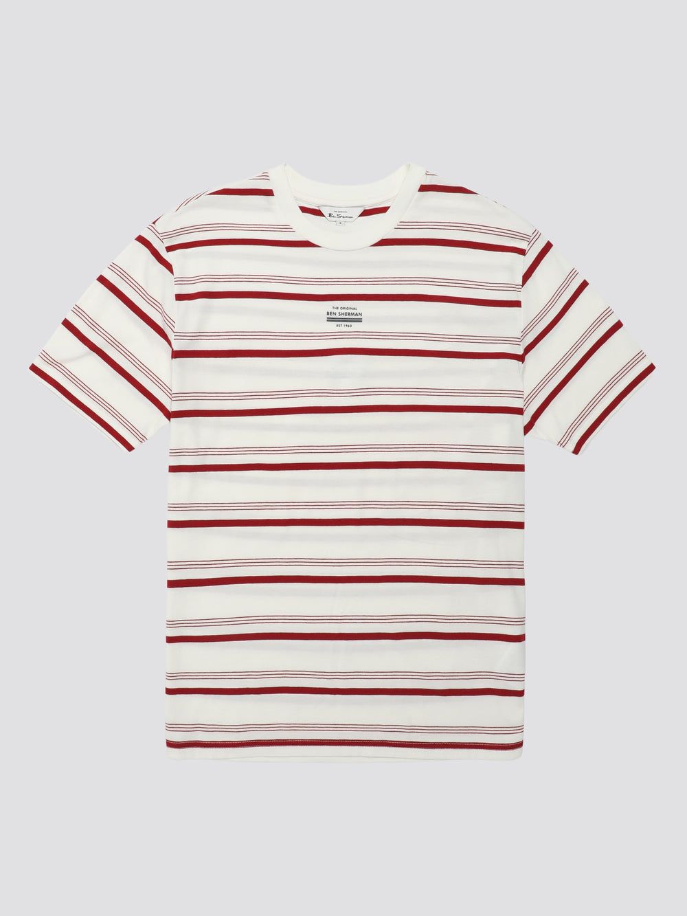 Camiseta Ben Sherman Signature Fine Stripe Blancas | 124-YDJLPS