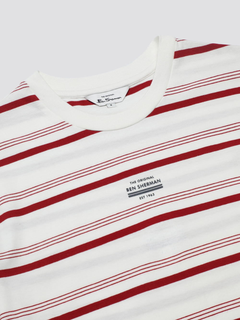 Camiseta Ben Sherman Signature Fine Stripe Blancas | 124-YDJLPS