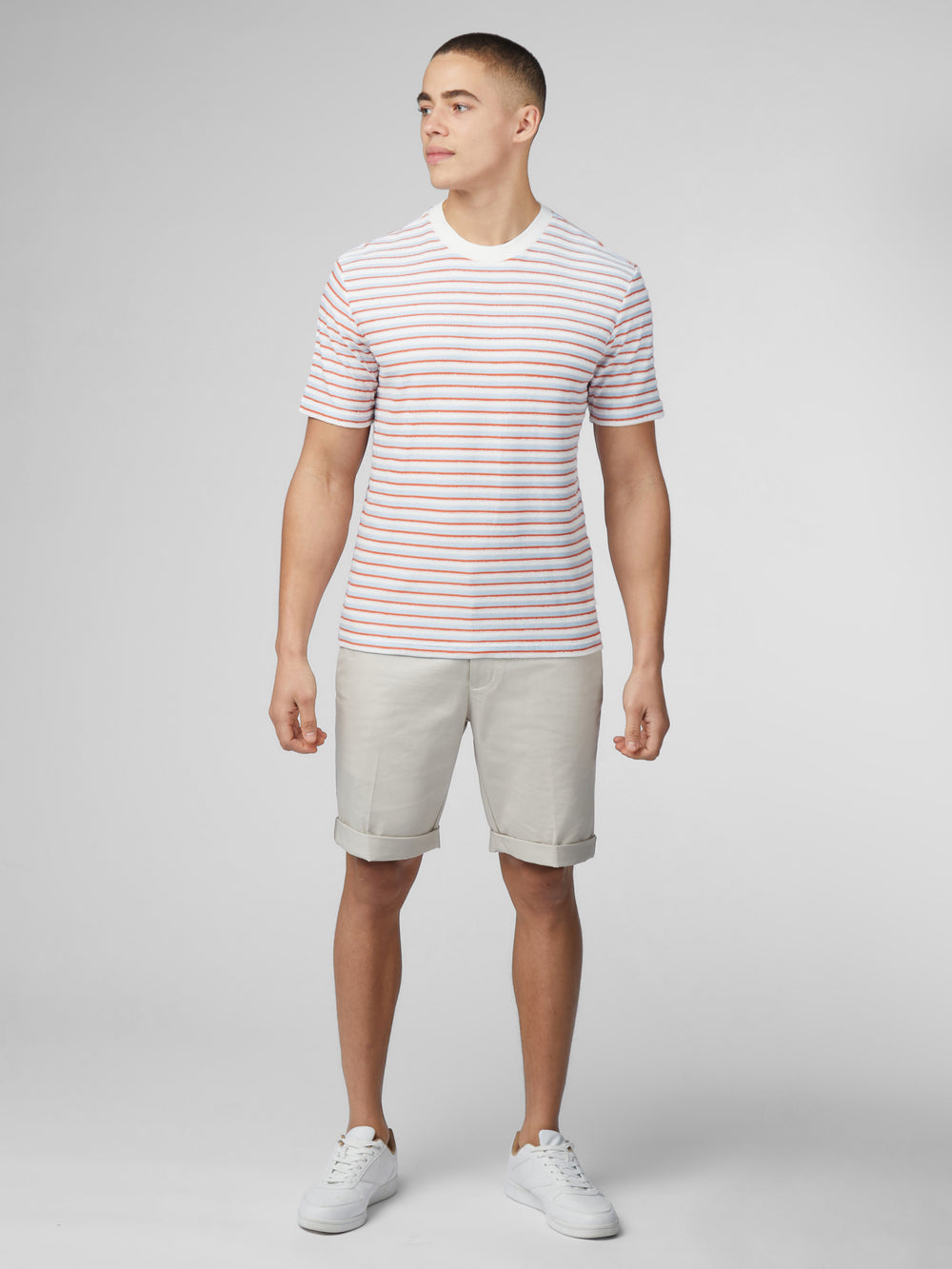 Camiseta Ben Sherman Signature Loopback Stripe Azules | 769-JKVGAR