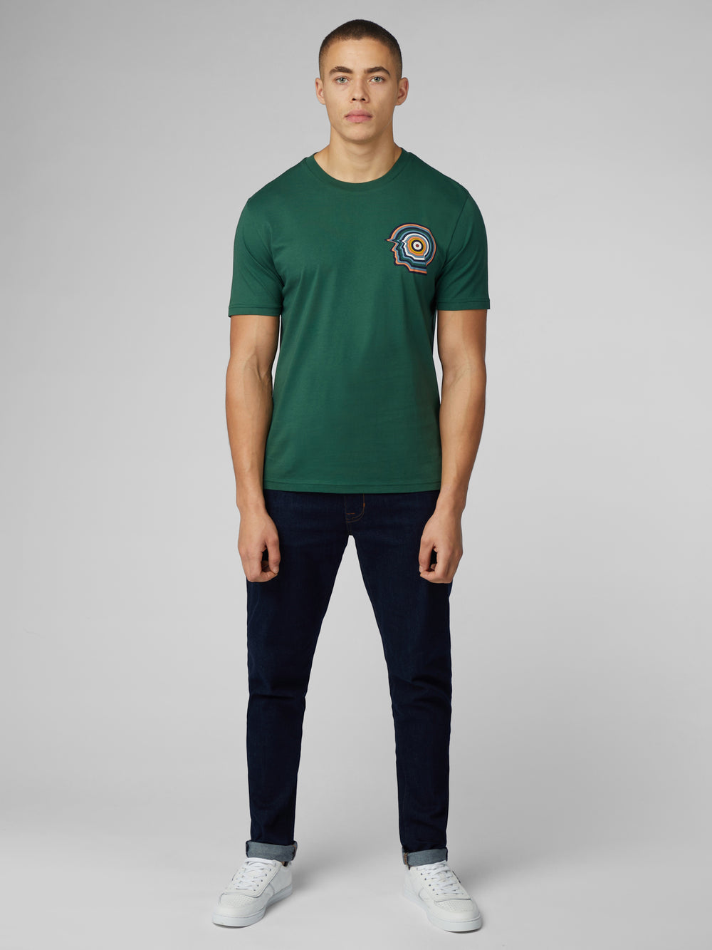 Camiseta Ben Sherman Signature Mod Head Verde | 409-ILDUVC