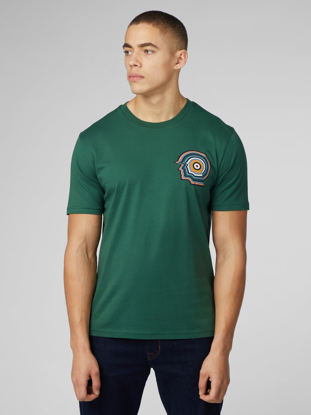 Camiseta Ben Sherman Signature Mod Head Verde | 409-ILDUVC